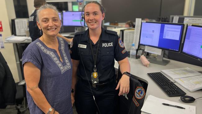 Police, Fire, and Emergency Services Minister Kate Worden – pictured beside new officer Tyler Frost – said it was exciting to welcome new recruits into the police force. Picture: Supplied