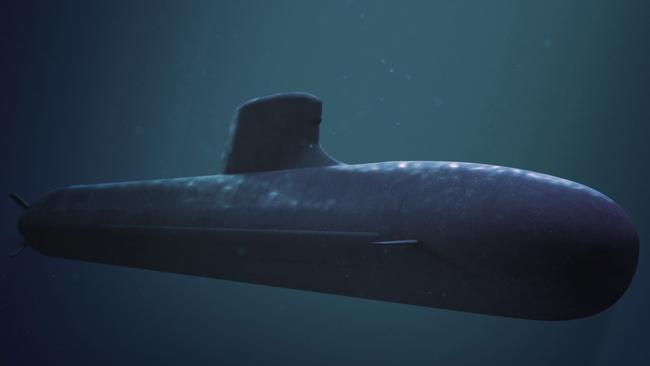 A computer-generated image of the proposed French submarine. Picture: AFP