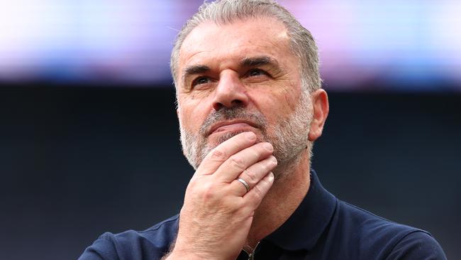 LONDON, ENGLAND - MAY 25: Tottenham Hotspur Manager Ange Postecoglou during the Premier League match between Tottenham Hotspur FC and Brighton & Hove Albion FC at Tottenham Hotspur Stadium on May 25, 2025 in London, England. (Photo by Shaun Brooks - CameraSport via Getty Images)