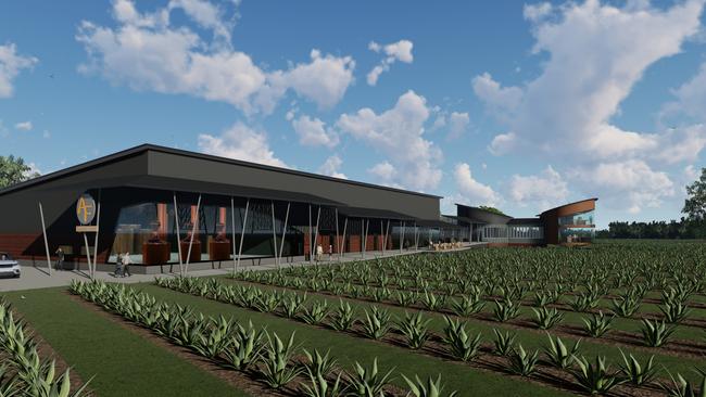 A concept image of Top Shelf International's distillery, production facility and visitor centre at Eden Lassie in the Whitsundays.