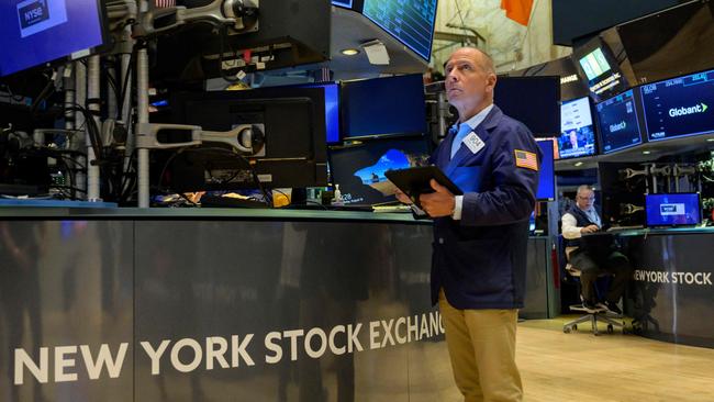 Traders working at the New York Stock Exchange at Wall Street in New York City Picture: Angela Weiss/AFP