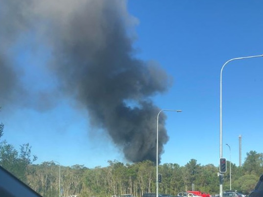 Smoke coming from the former Big Brother house. Picture: Jared Farrow and Hayley Exposito