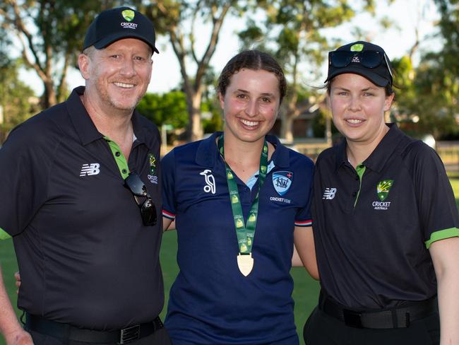 Player of the final Olivia Callaghan, NSW Metro. Picture: David Woodley, Cricket Australia