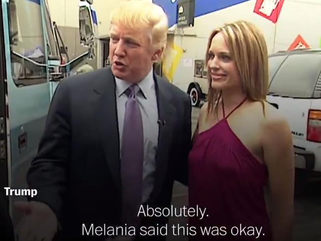 A still from the Access Hollywood tape where Donald Trump was heard bragging about groping women.