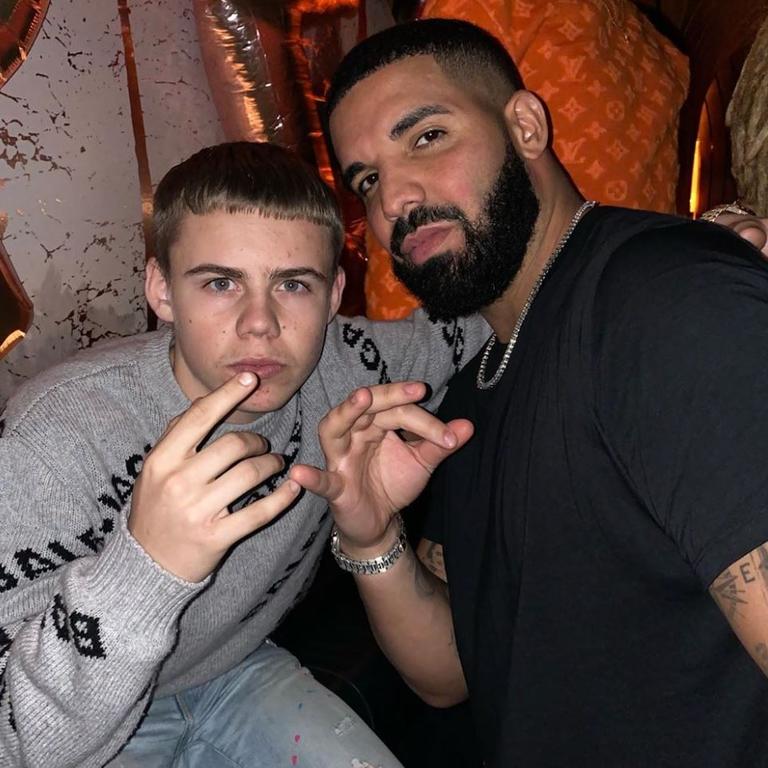 The Kid Laroi poses with the biggest artist of the past decade. Picture: Instagram