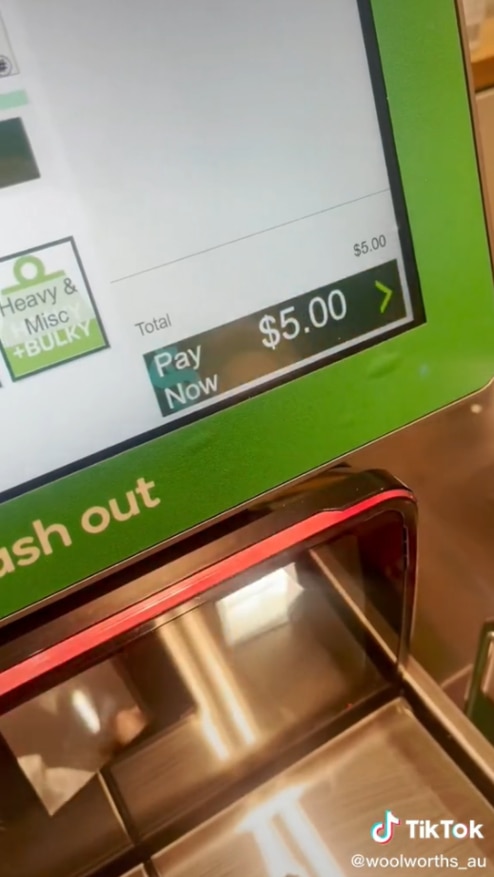 This is slightly quicker than scanning your Everyday Rewards card and then selecting payment. Picture: TikTok/woolworths_au