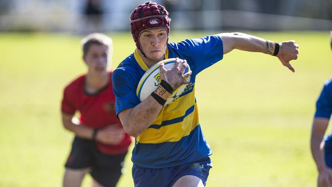 Ben Burgess of Toowoomba Grammar School 1st XV against St Joseph's College, Gregory Terrace 1st XV in Round 6 GPS Queensland Rugby at TGS Old Boys Oval, Saturday, August 17, 2024. Picture: Kevin Farmer