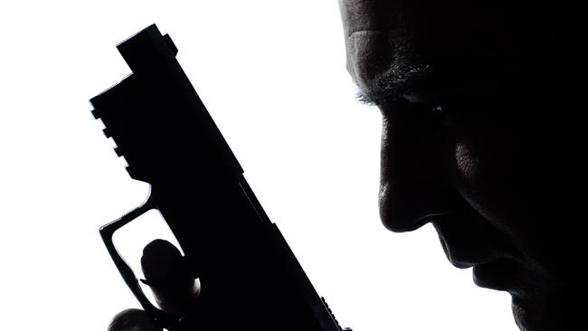 silhouette man portrait with gun