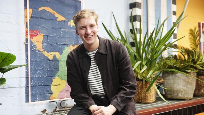 British pop star George Ezra in Sydney today for the launch of his single Paradise from the new album ÒStaying at Tamara'sÓ Ð released March 23rd. Picture: Justin Lloyd.