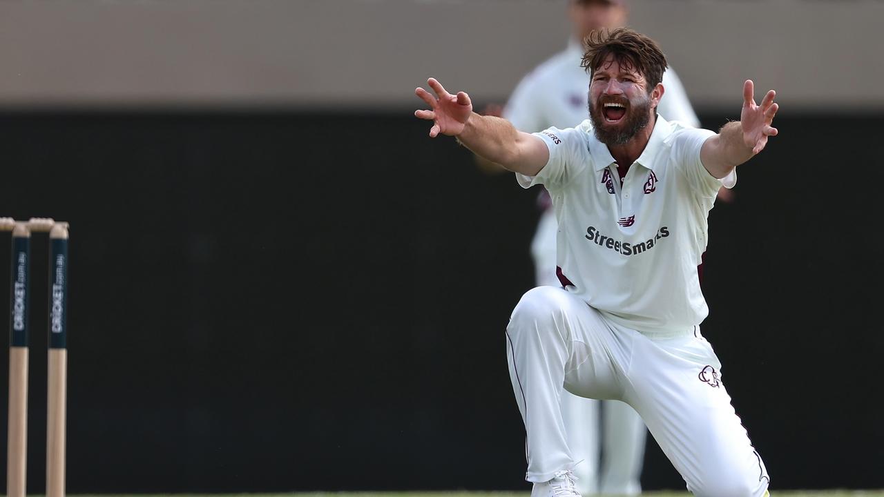 Michael Neser of Queensland appeals for one of his five wickets. (Photo by Paul Kane/Getty Images)