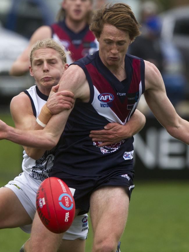 Nathan Murphy in action for Sandringham Dragons. Picture: Richard Serong