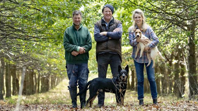 Glenthompson Pastoral is a multi-generational farming enterprise spanning beef production, lamb and wool. Pictured: Horticulturalist Ross Simpson, farm manager Dan McArthur and Lou Mann. Picture: Zoe Phillips