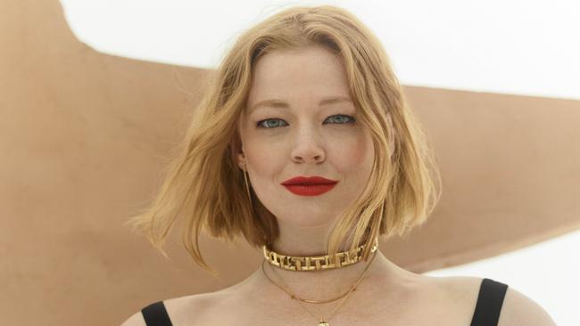 Adelaide-born Sarah Snook is garnering legions of fans for her role on the Emmy-winning Foxtel series Succession. Picture: Simon Eeles; fashion direction by Christine Centenera; styled by Kaila Matthews for Vogue Australia, November 2021