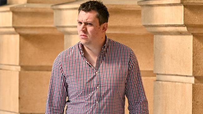 Former Yorke Peninsula school teacher Thomas Ackland outside the Adelaide Magistrates Court in October. Picture: Brenton Edwards