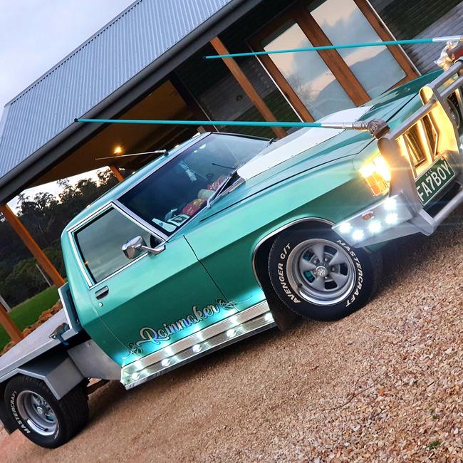 Rick Vosper, of Bendigo, says his Holden WB 1 tonner "is therapy on wheels". "Back roads, V8 singing, washes away the world for a minute and built with my own hands."