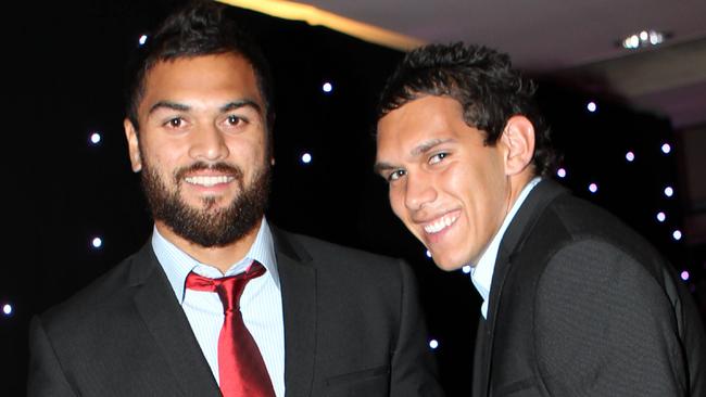 Karmichael Hunt and Harley Bennell at the Gold Coast Best and Fairest count.