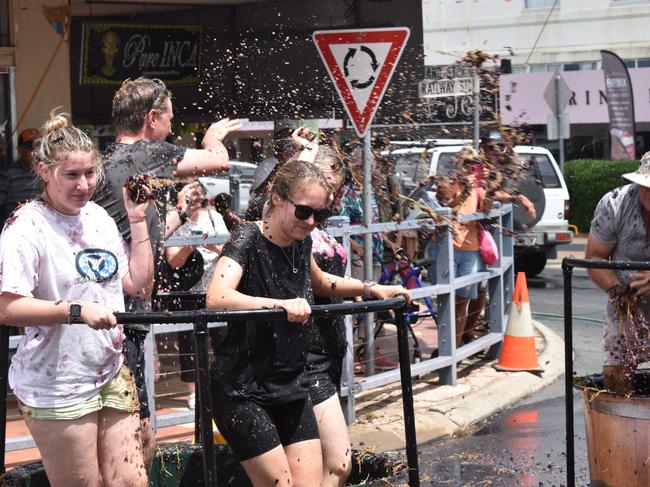 The Apple and Grape Festival grape crush, 1 March, 2024