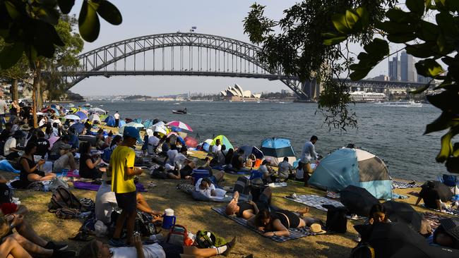 In 2019, Blues Point Reserve was bustling with people. Picture: AAP