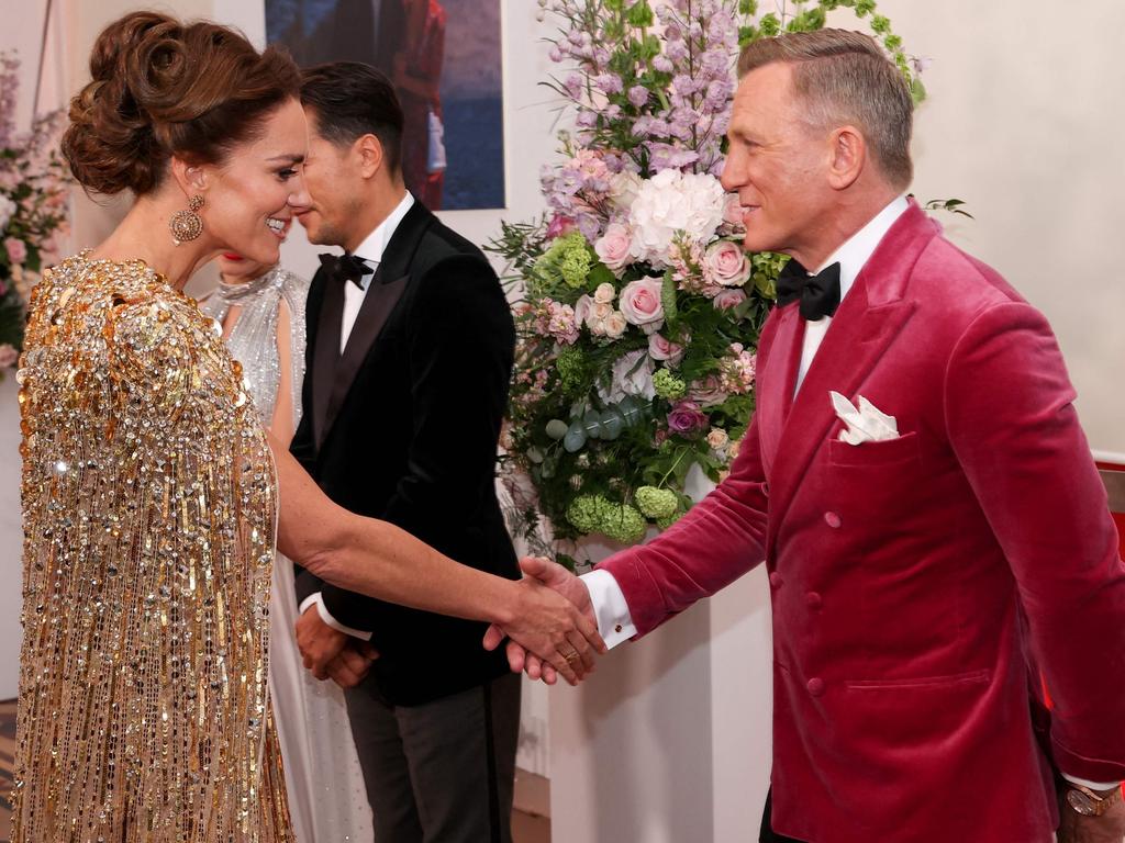 In the company of Daniel Craig (aka James Bond) at the world premiere of No Time to Die in London last year. Picture: AFP