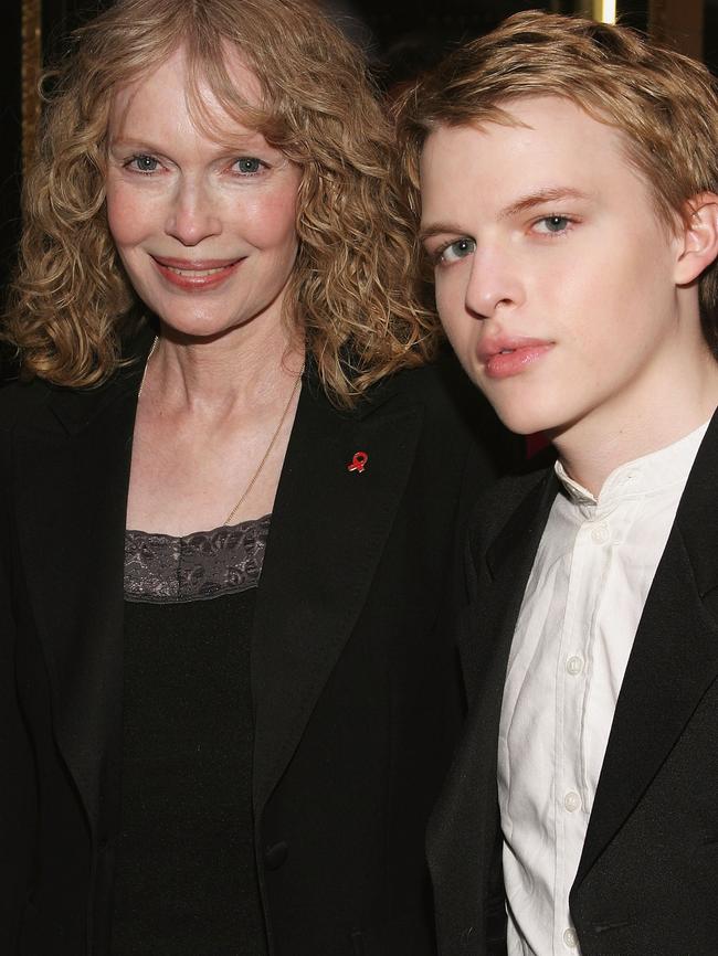 Mia Farrow with son, Ronan, in 2004. Picture: Thos Robinson/Getty Images