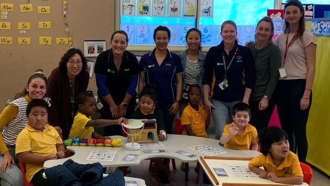 LOGAN CITY SPECIAL SCHOOL PREP 2020: Principal: Mr Rod Kirkland Students L to R Ezekiel, Happy, Pei Pei, Noah, Jaydyn, Maria Staff: Miss Dimity, Miss Christine, Miss Shelli, Miss Queenie, Miss Grace, Miss Laura, Miss Gemma, Miss Tamara