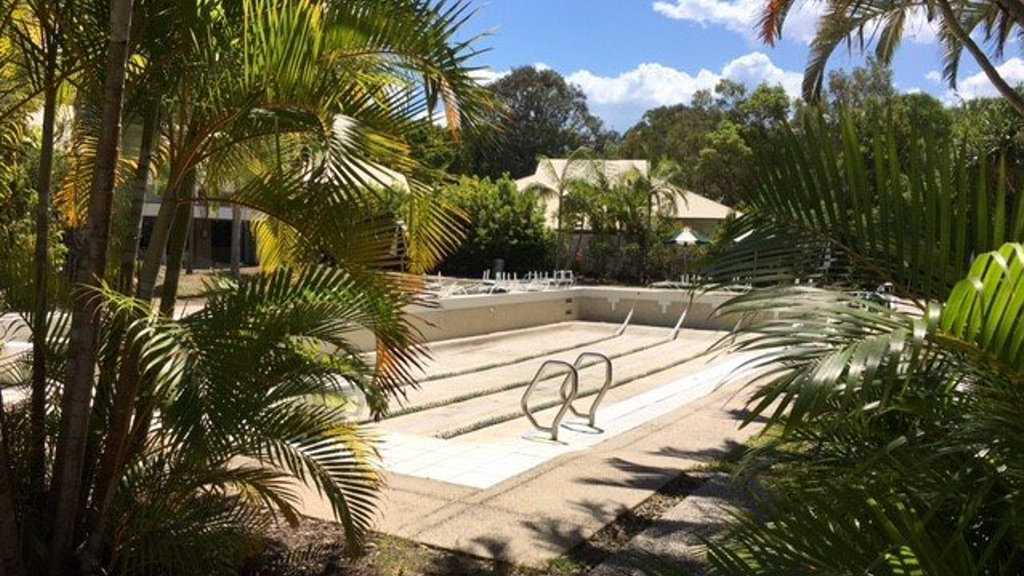 A lap pool near the spa at Palmer Coolum Resort lies empty. Taken on Sunday, December 4, two days before the Daily's tour of the facility. Picture: Contributed