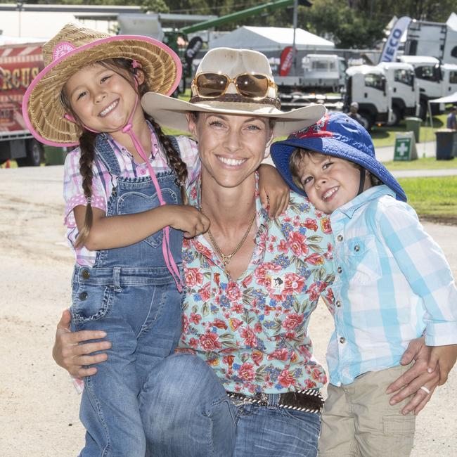 (from left) Raquaya, Nedizha and Charleston Thierry. Toowoomba Royal Show. Picture: Nev Madsen