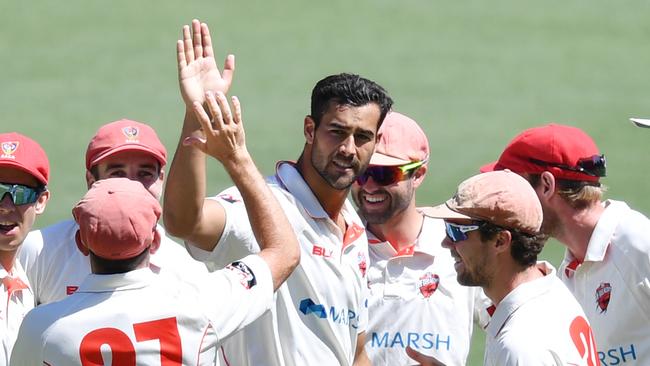 Wes Agar was also vital in the victory with two second innings wickets. Picture: AAP Image/David Mariuz