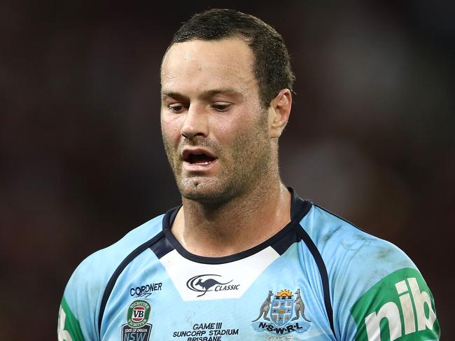 BRISBANE, AUSTRALIA - JULY 12:  Boyd Cordner of the Blues looks on during game three of the State Of Origin series between the Queensland Maroons and the New South Wales Blues at Suncorp Stadium on July 12, 2017 in Brisbane, Australia.  (Photo by Mark Kolbe/Getty Images)