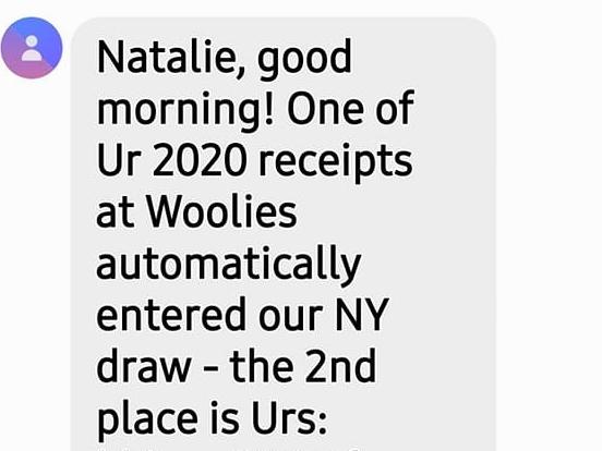 Shoppers have posted to social media about scammers posing as Woolworths requesting personal information. Picture: Supplied via NCA NewsWire