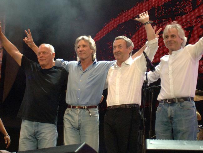 Pink Floyd (from left) Dave Gilmour, Roger Waters, Nick Mason and Rick Wright, reunited for the Live 8 in 2005, but don’t bank on it happening again.