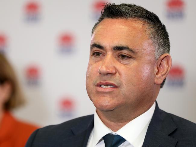 SYDNEY, AUSTRALIA – NewsWire Photos NOVEMBER 4, 2020: Deputy Premier John Barilaro speaks at a press conference, Martin Place Sydney. Picture: NCA NewsWire / Damian Shaw