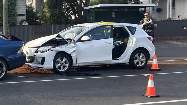 The passenger of the white car was described as being 