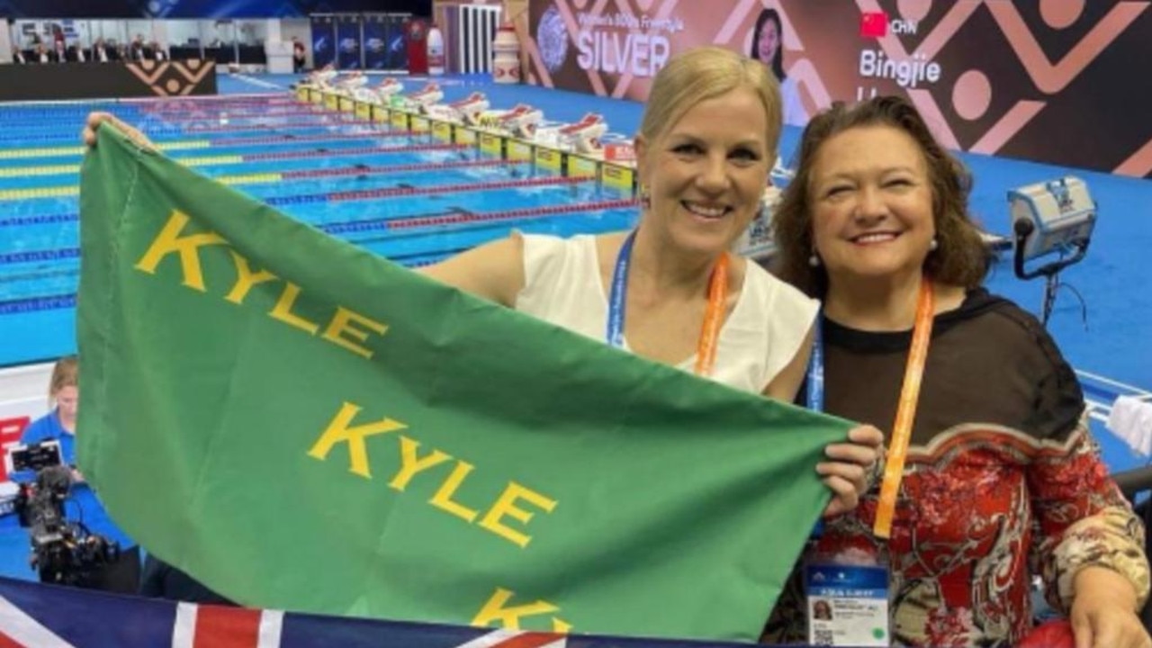 The billionaire even watched the World Aquatic Championships in Tokyo with Chalmers’ mum. Picture: Instagram.