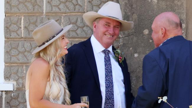 Barnaby Joyce and Vikki Campion at their wedding in rural NSW. Picture: NCA NewsWire / Ben McDonald