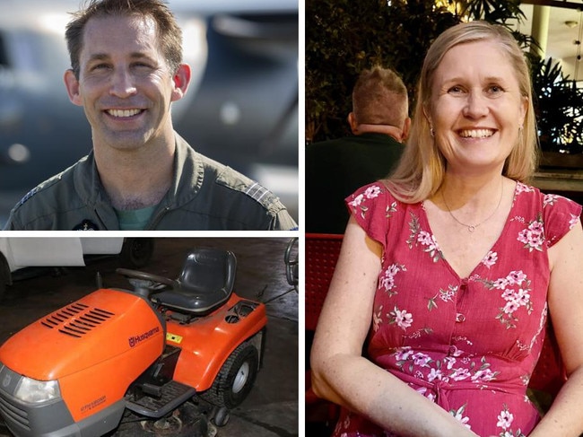 Emergency services found Ms Crawford at the base of a retaining wall, near a ride-on mower, in the backyard of her property west of Brisbane about 3.40am on July 30.