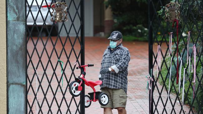 George Pell spent his first night free at Carmelite Monastery in Kew, after a worker removed child’s toy left on the front gate. Picture: David Crosling