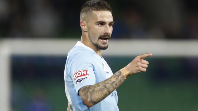 Jamie Maclaren has been passed fit for Friday night’s visit to Newcastle. Picture: AAP Images 