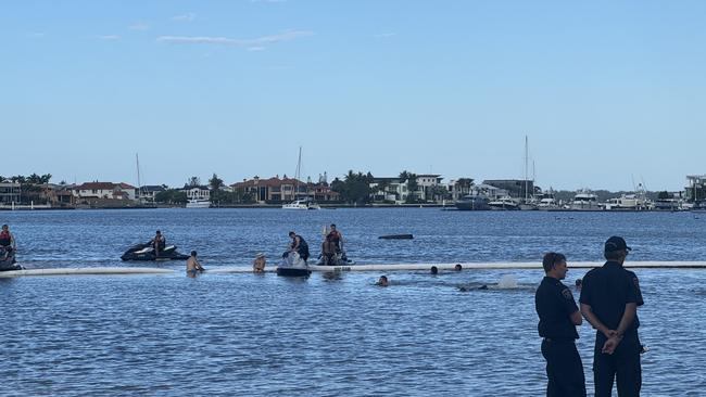 A person is missing while swimming at Paradise Point Parklands on the Gold Coast. Picture: Kathleen Skene