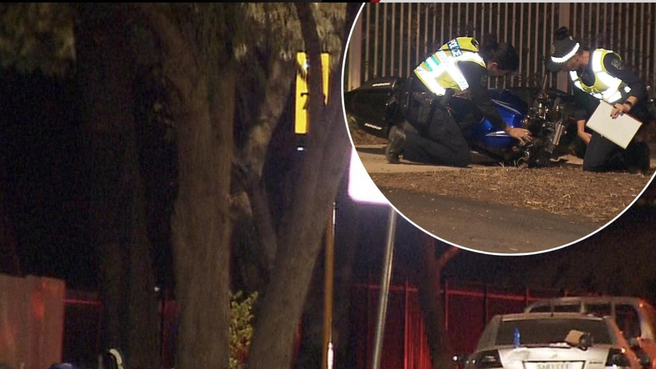 A 39-year-old local woman has died at the scene of a motorbike crash at Elizabeth Downs. Picture: 7 NEWS