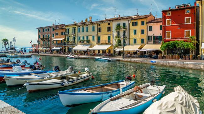 The picturesque town of Lazise on Lake Garda, Italy.