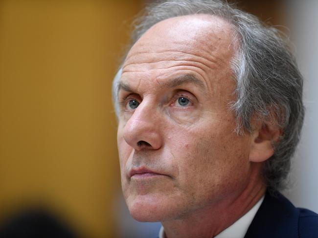 Chief Scientist Dr Alan Finkel speaks during Senate Estimates at Parliament House. Picture: AAP