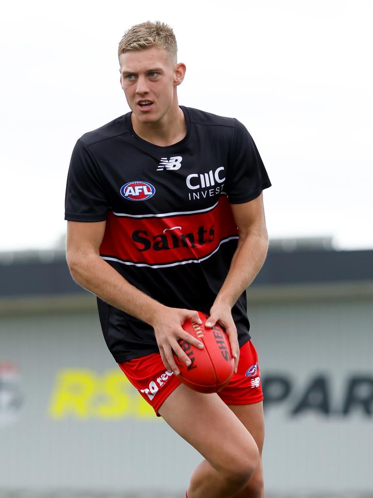 Can Arie Schoenmaker hold his spot after St Kilda’s bye? Picture: Dylan Burns/AFL Photos via Getty Images