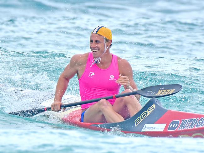 Matt Bevilacqua won his ironman heat of the Queensland Surf Life Saving Championships. Picture credit: Harvpix. 