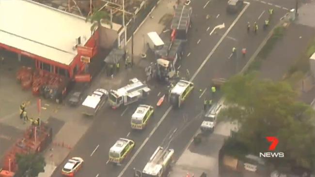 The crash has caused traffic chaos in Alexandria. Picture: Seven News