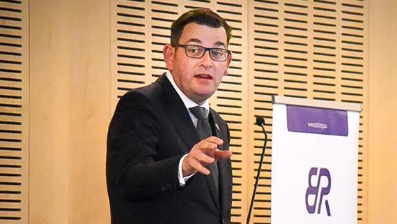 Premier Daniel Andrews attends a launch event for the Australia-China Belt and Road initiative.