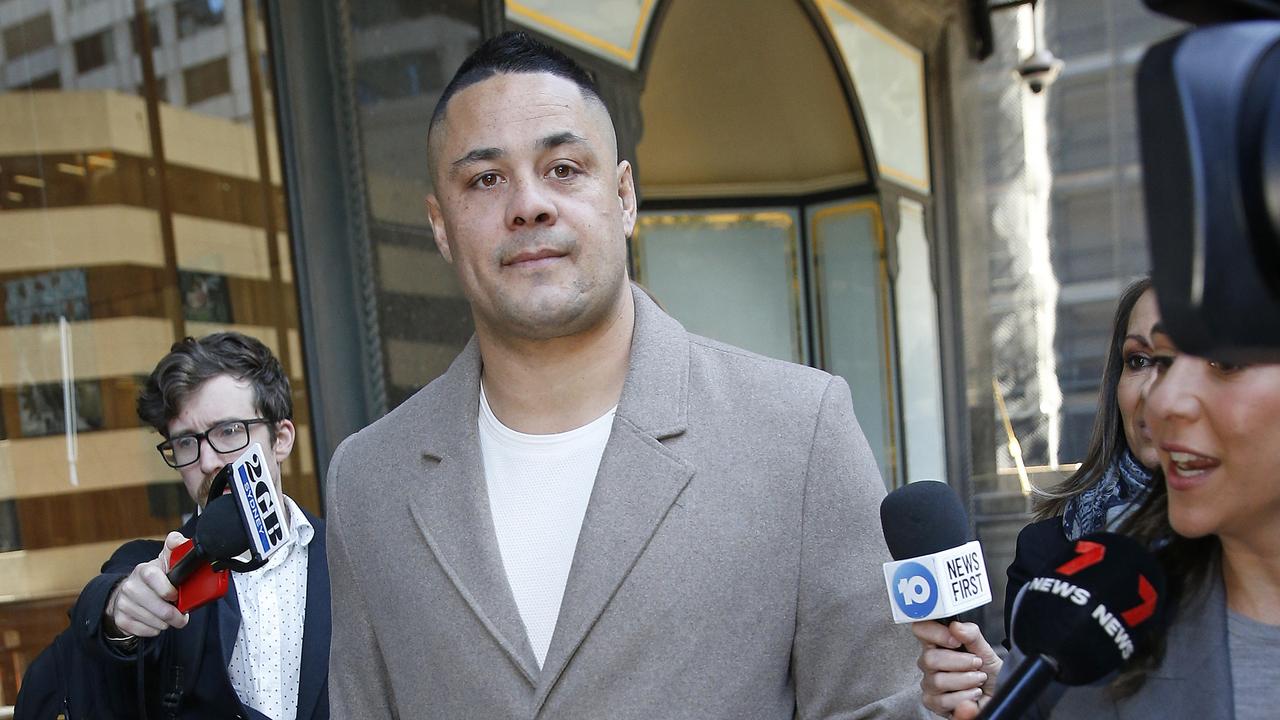 Jarryd Hayne leaves court for the final time on Friday. Picture: NewsWire / John Appleyard