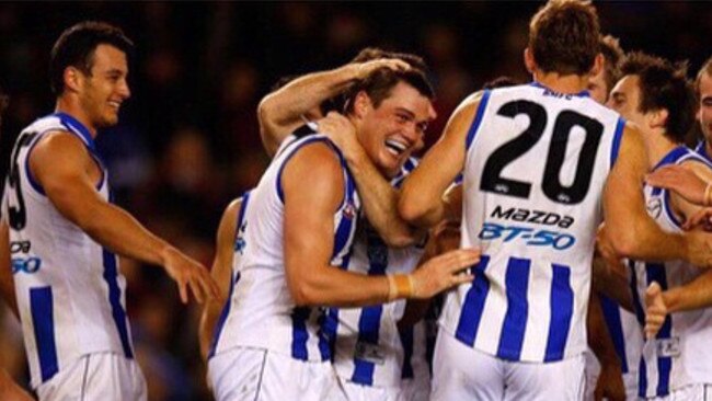 Grima during his playing days at North Melbourne. Picture: Instagram/@narny17