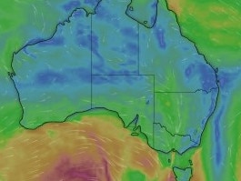 The southeast is expected to be battered by showers and storms heading into the weekend. Picture: Windy.com