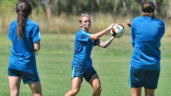 Melbourne City’s W-League team at training. Picture:Tony Gough